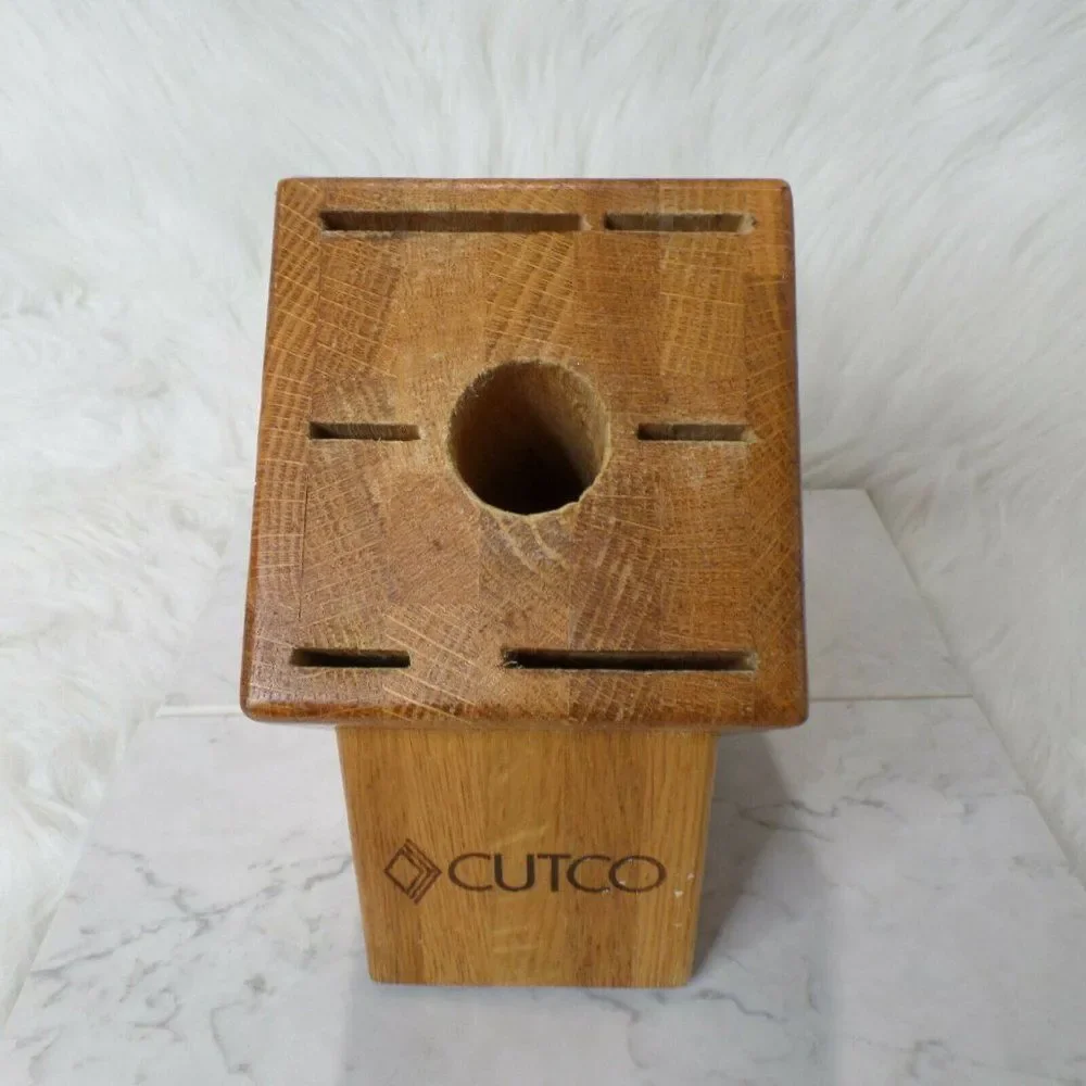 CUTCO Knife Block 7 Slot Honey Oak Made in USA